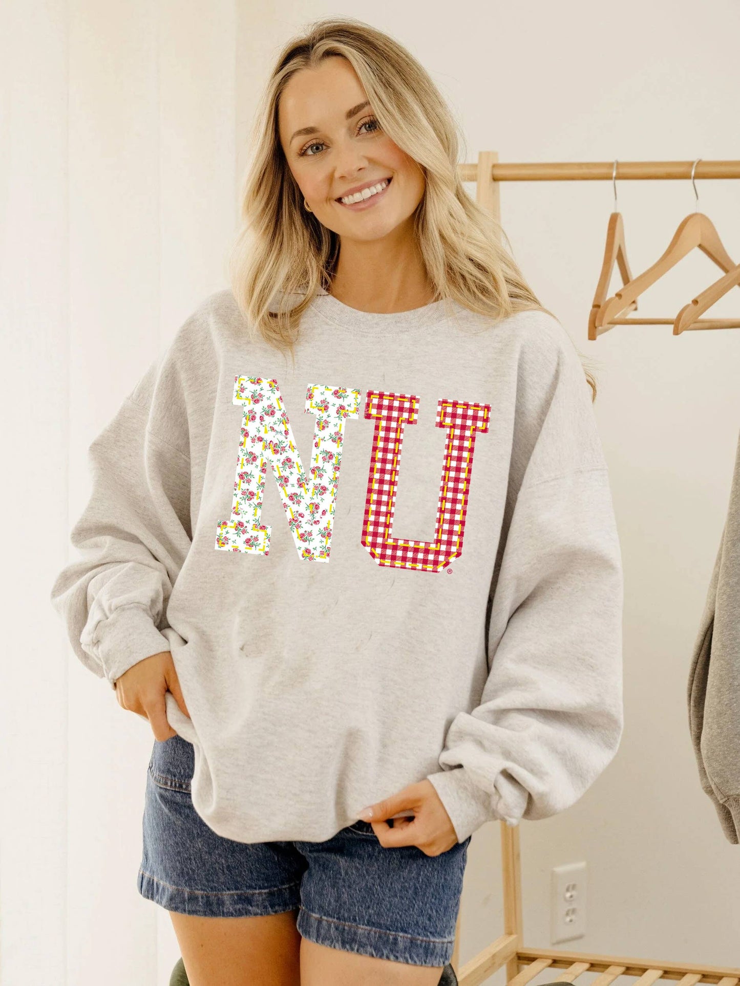 Nebraska Quilted Puff Thrifted Sweatshirt