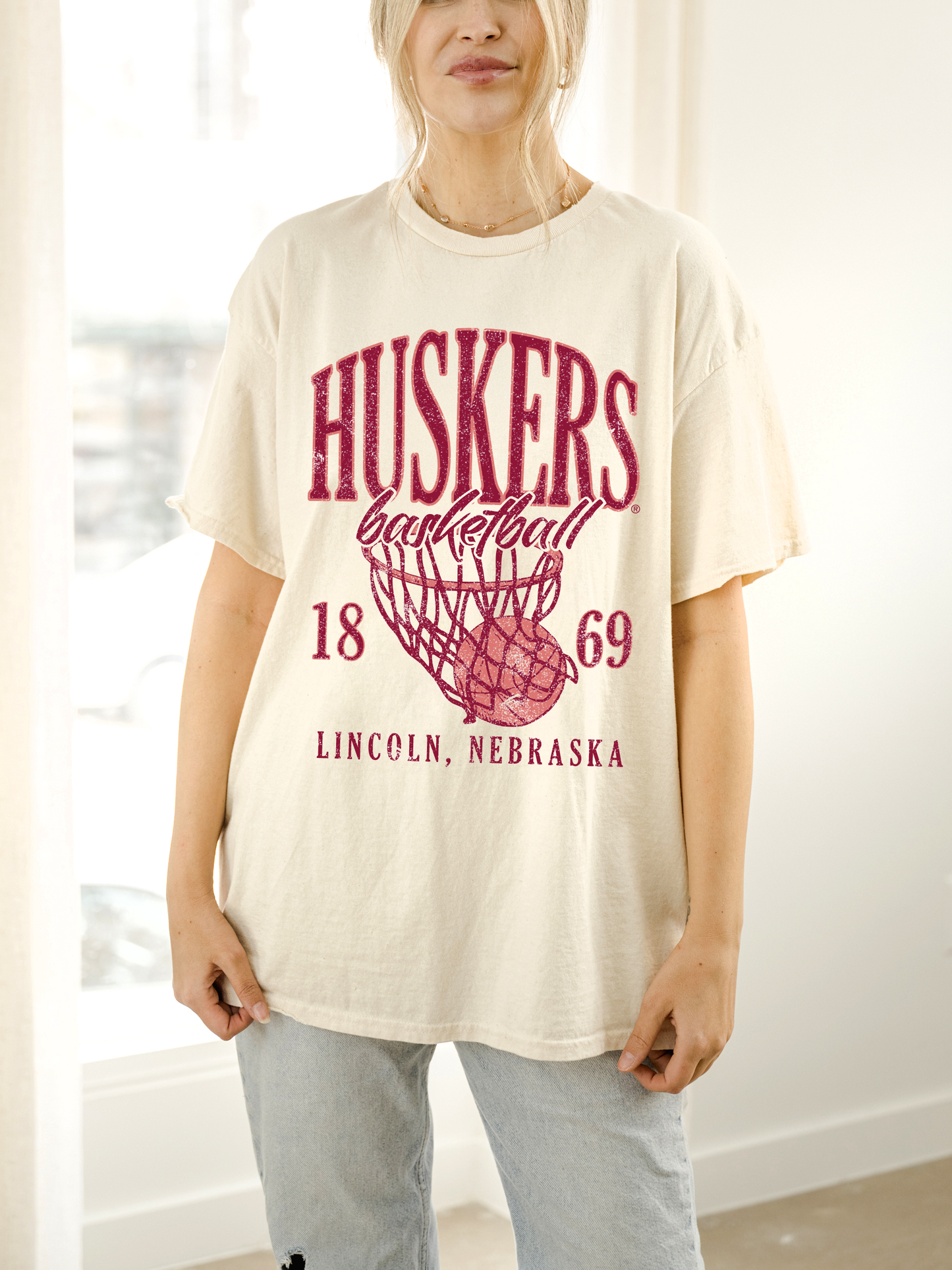 Nebraska Husker Vintage Basketball Tee