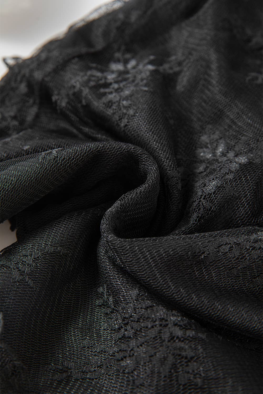 Lace Mesh Long Sleeve with Black Cami