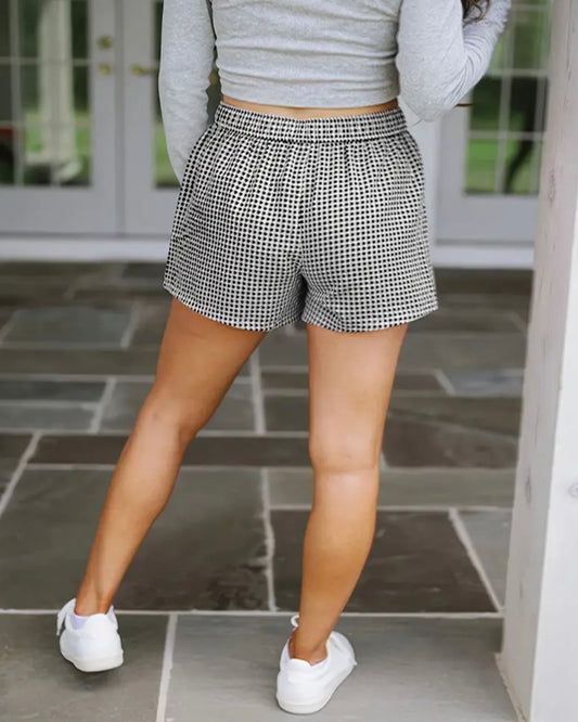 Black Gingham Shorts