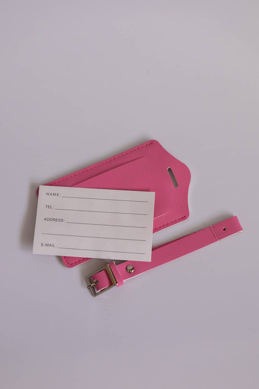 Don't Text I'm Outta Here Luggage Tag Pink