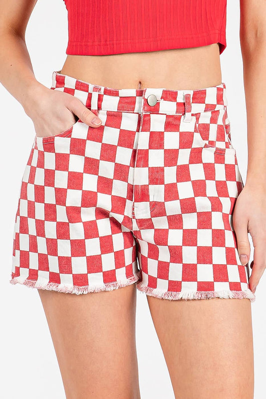 Game Day Checkered Shorts
