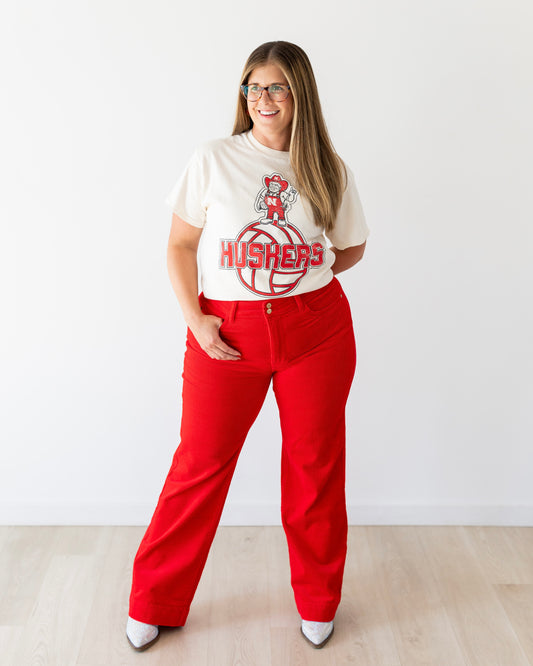 Nebraska Huskers Mascot Volleyball Tee