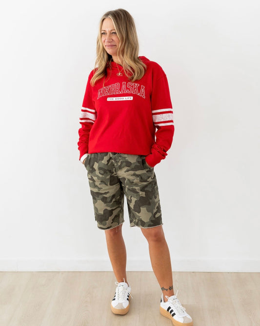 Elastic Waist Camo Bermuda Short