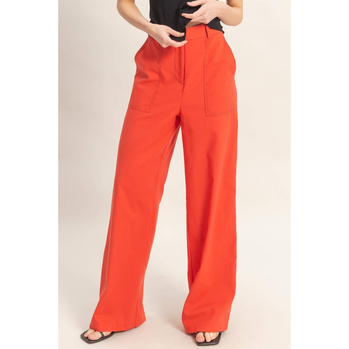 Wide Leg Pants With Pockets: TOMATO