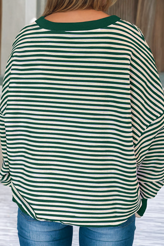 St Patrick Patch Sequin Striped Long Sleeve