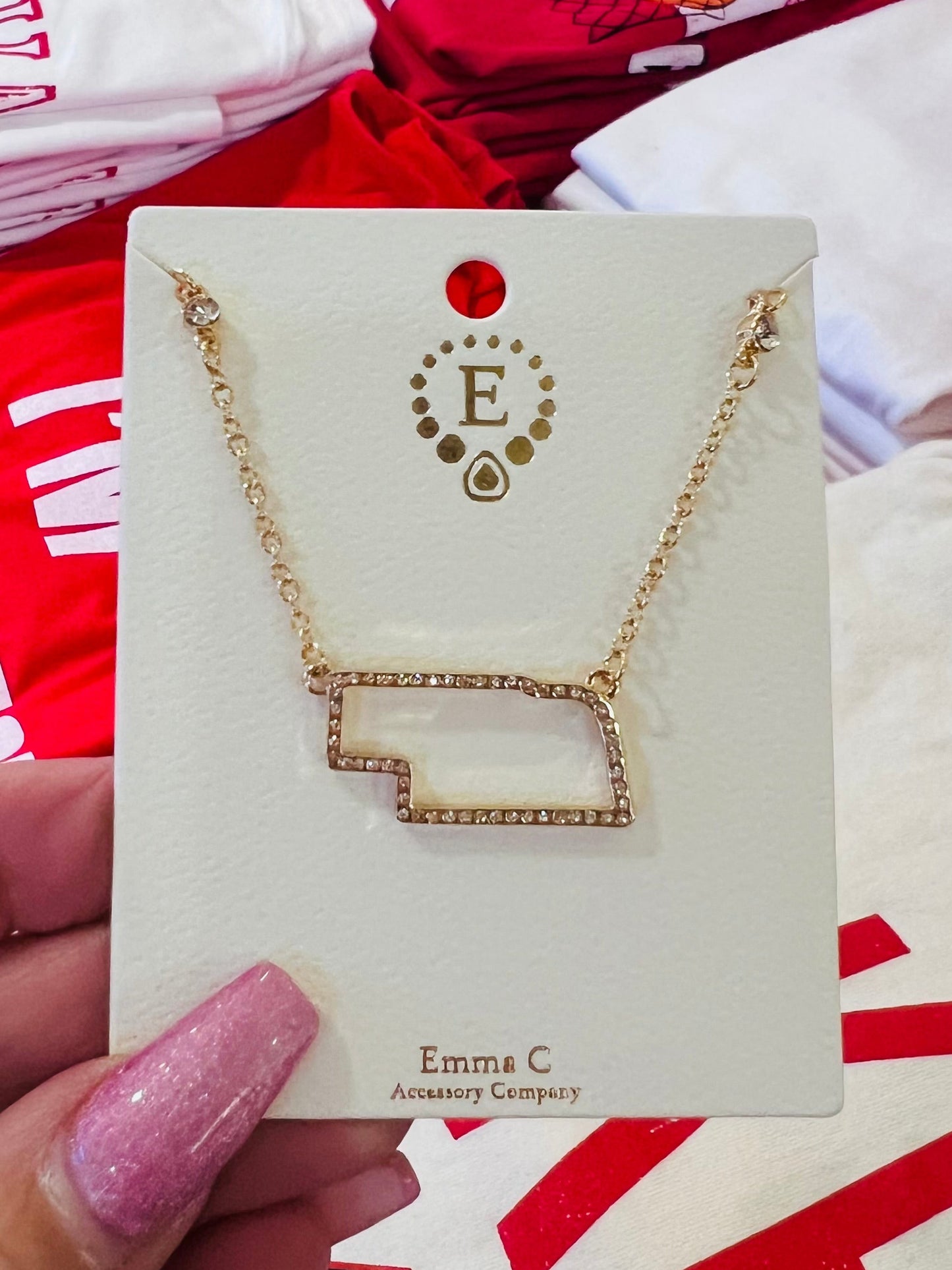 Nebraska Bling Necklace - Gold