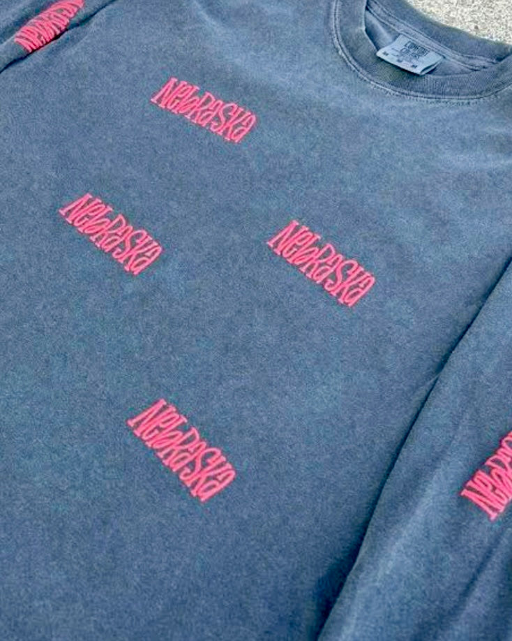 Nebraska All Over Pepper Long Sleeve Tee