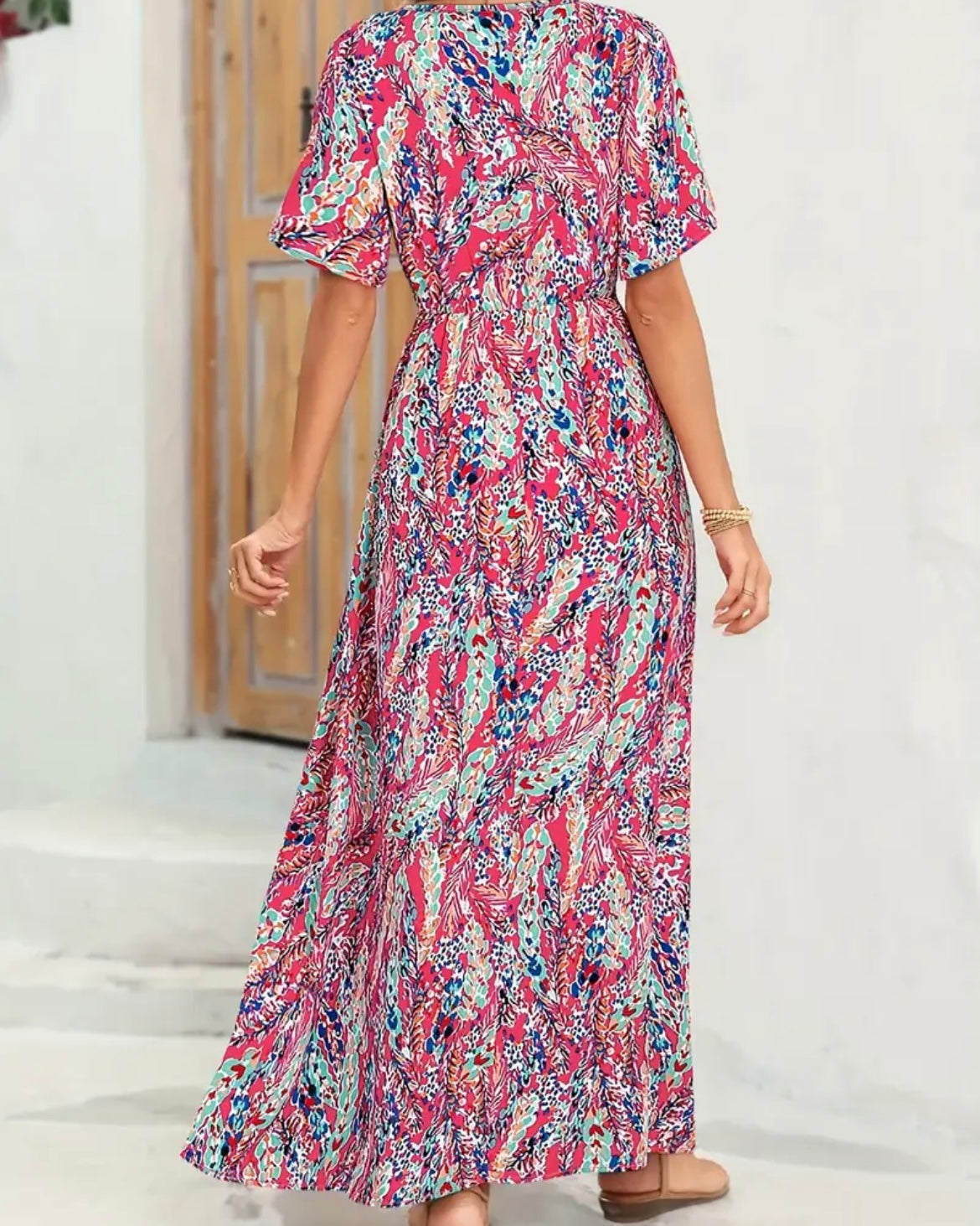 Pink Floral Maxi Dress