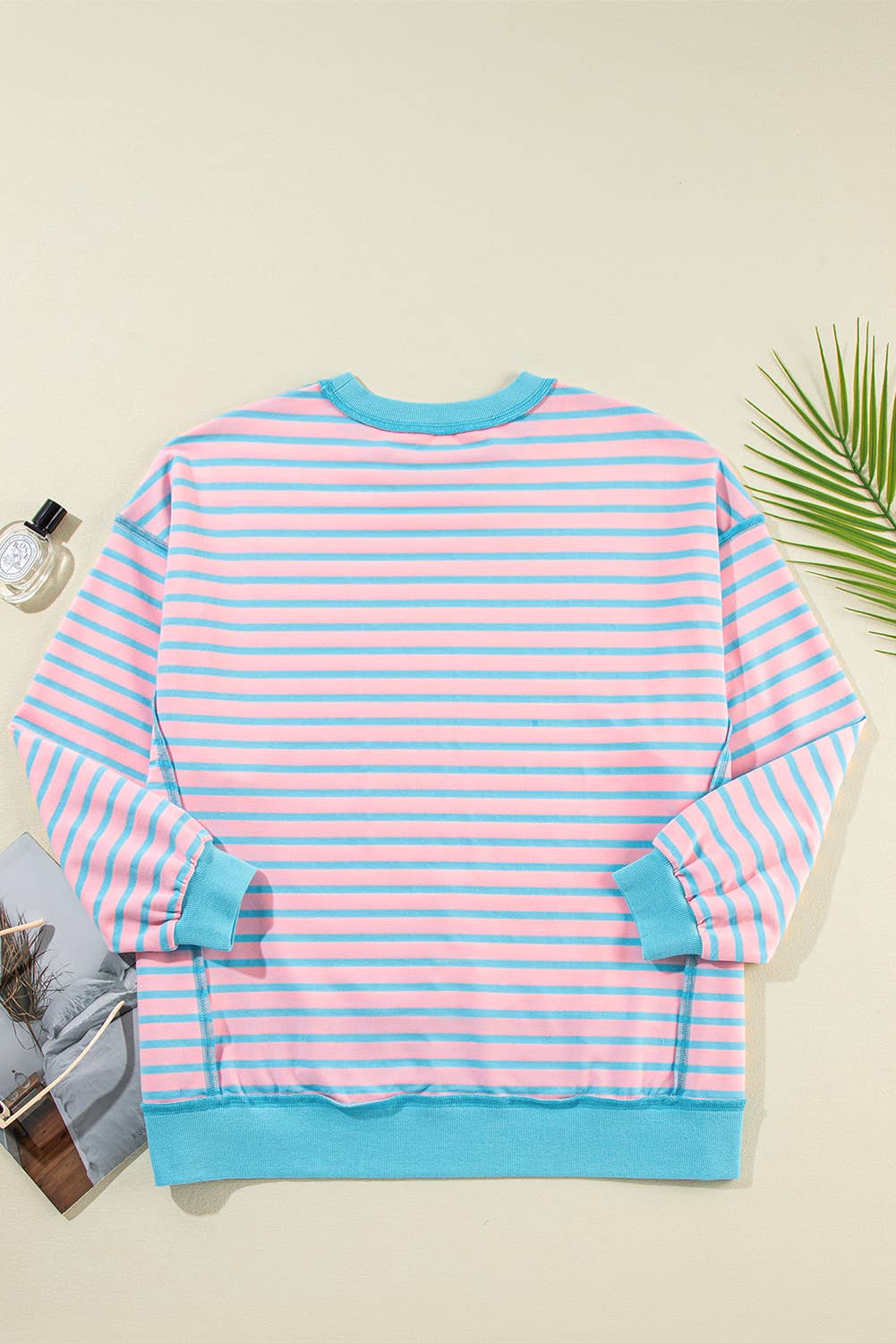 Stripe Long Sleeve Pullover Sweatshirt