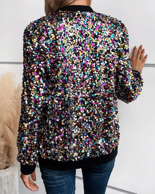 Sequin Bomber Jacket
