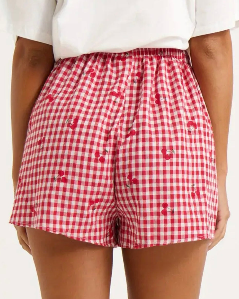 Cherry Gingham Shorts