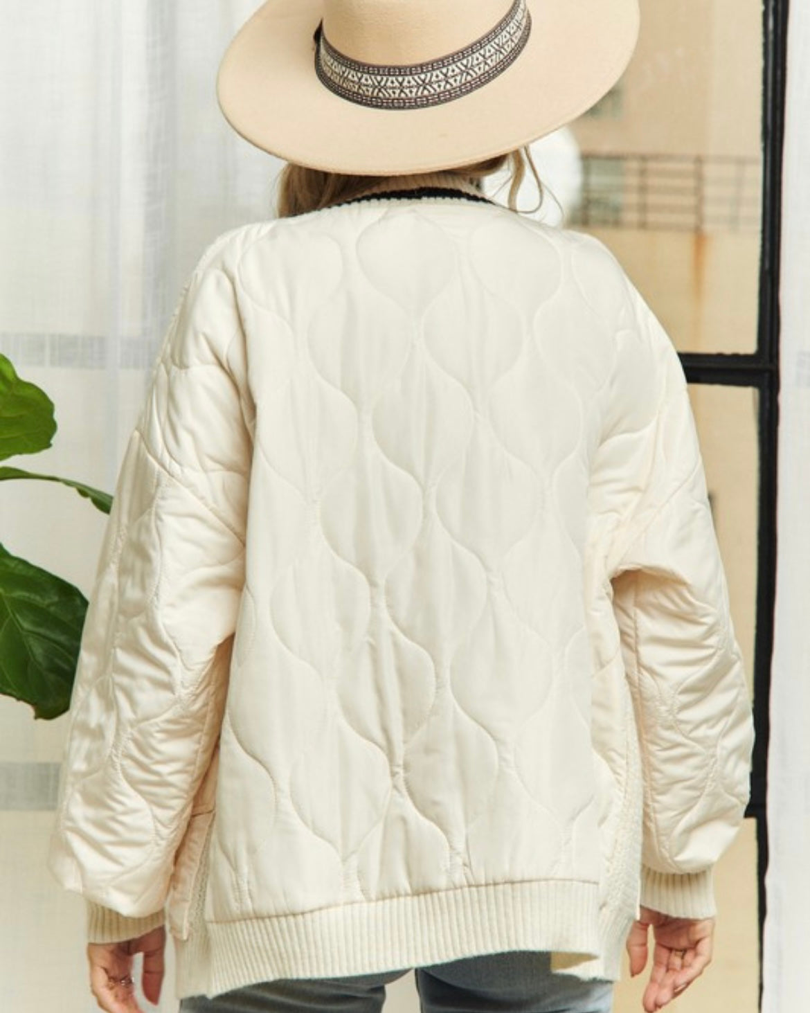 Button Down Quilted Cardigan