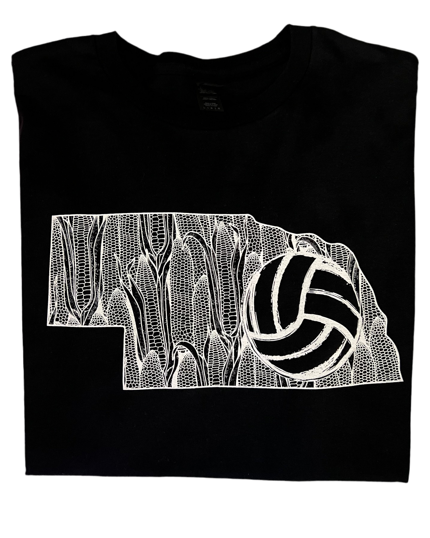 Nebraska Volleyball State Short Sleeve Tee-Black