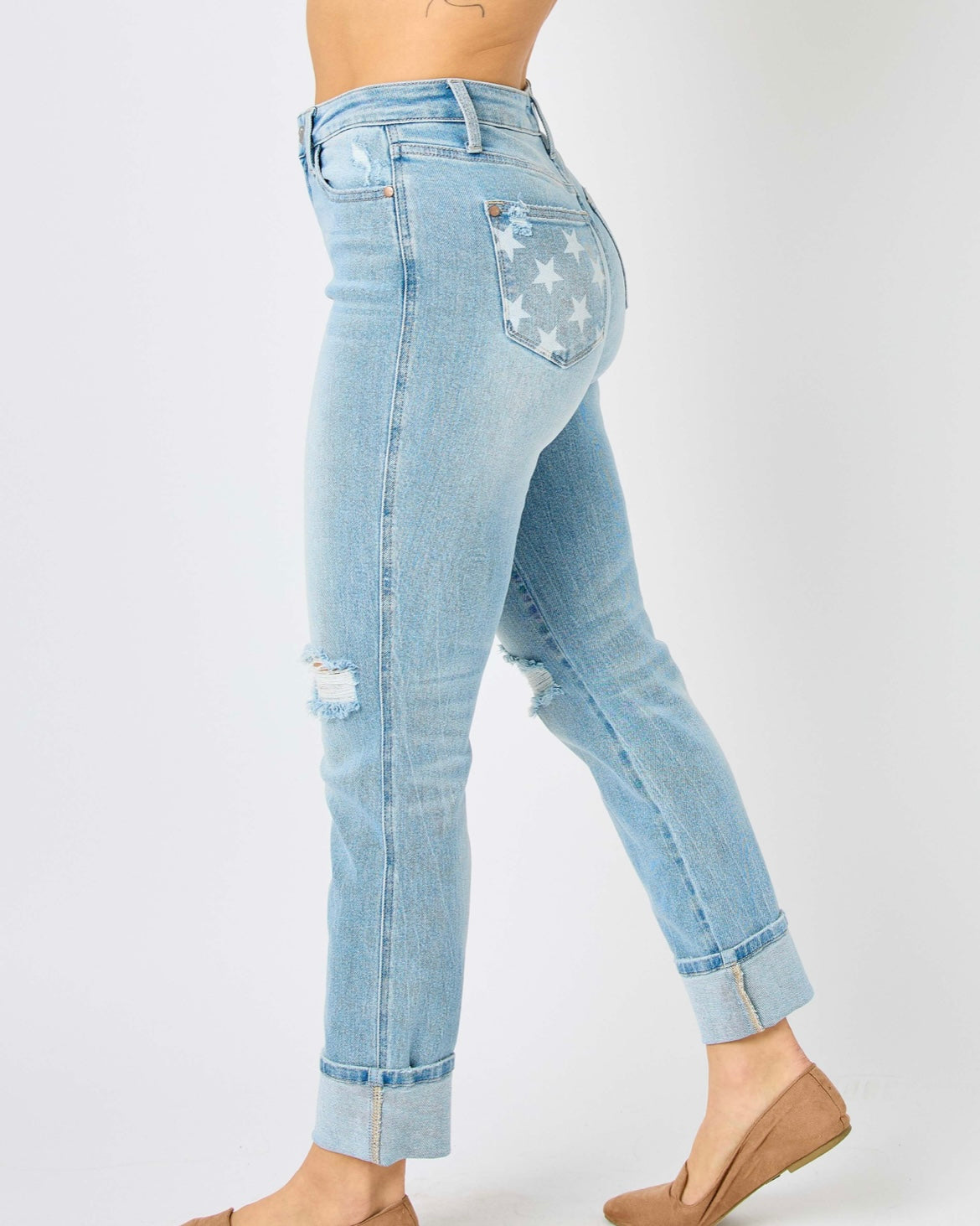 Mid Rise Americana Boyfriend Denim