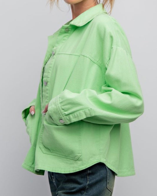 Washed Twill Shirt Jacket