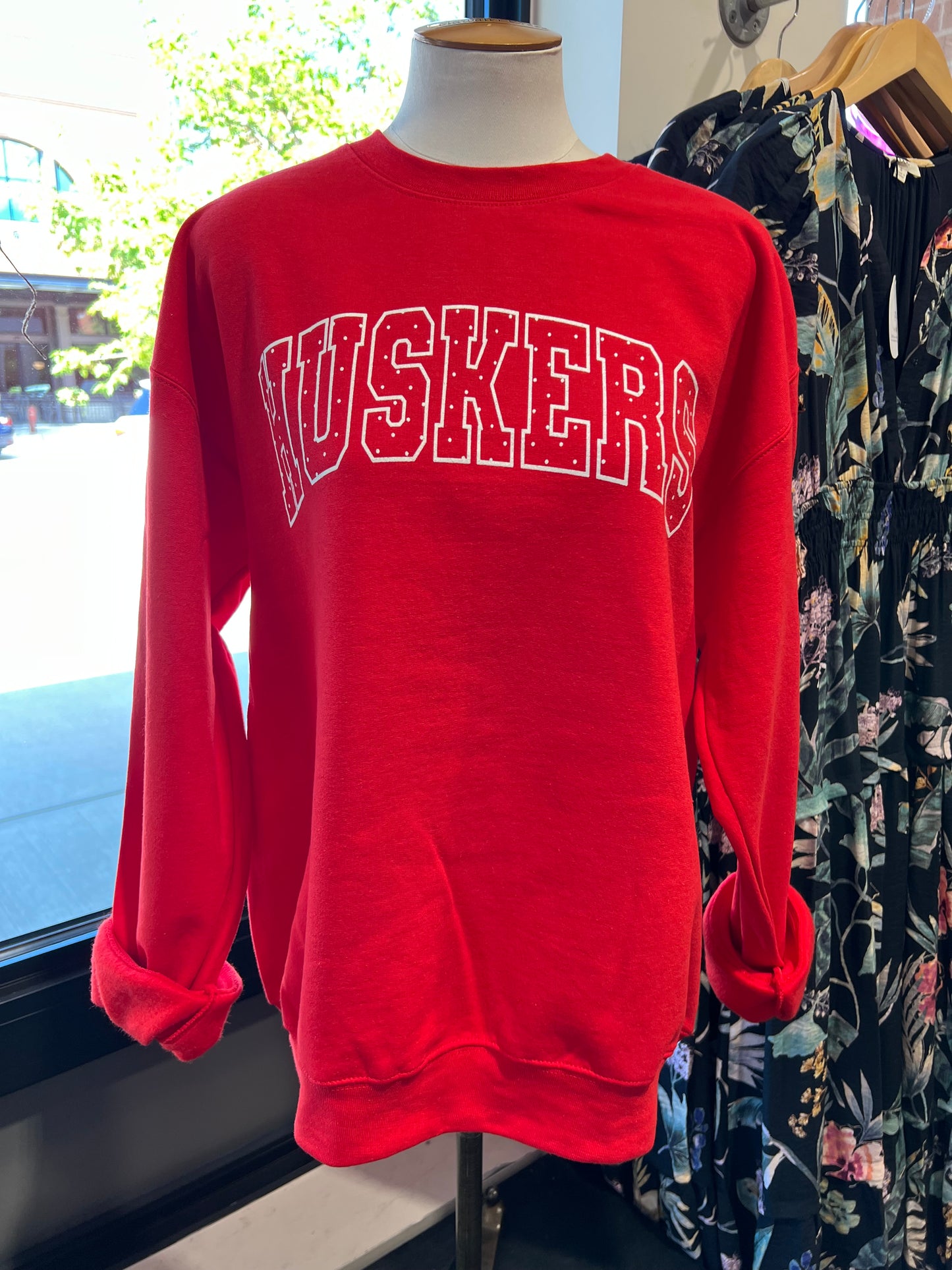 Huskers Polka Dot Red Sweatshirt