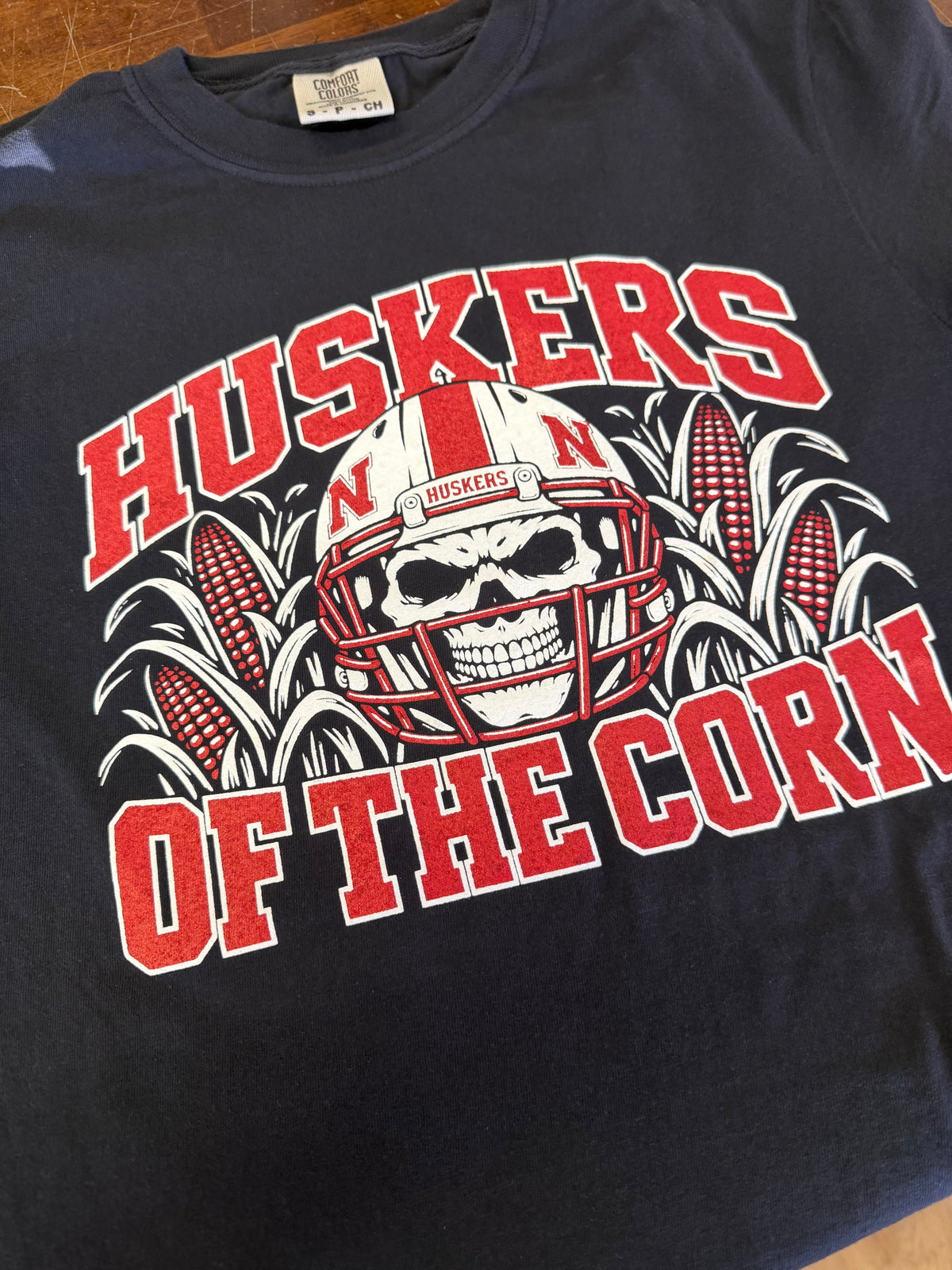 Huskers Of The Corn Football Tee