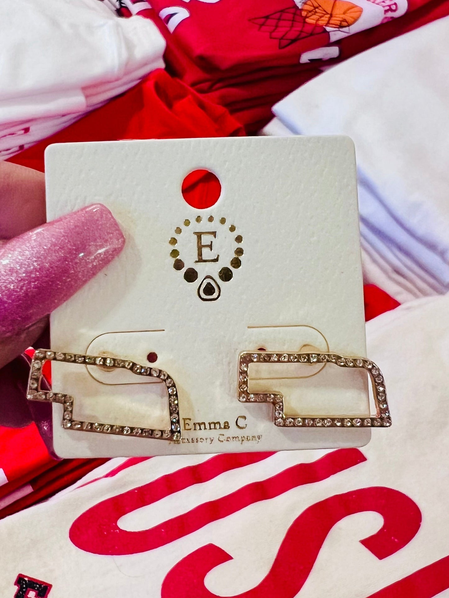 Nebraska Bling Earrings-Gold