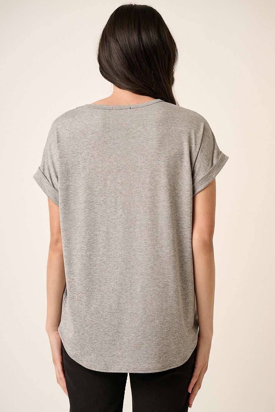ROUND NECK DOLMAN SHORT SLEEVE TOP