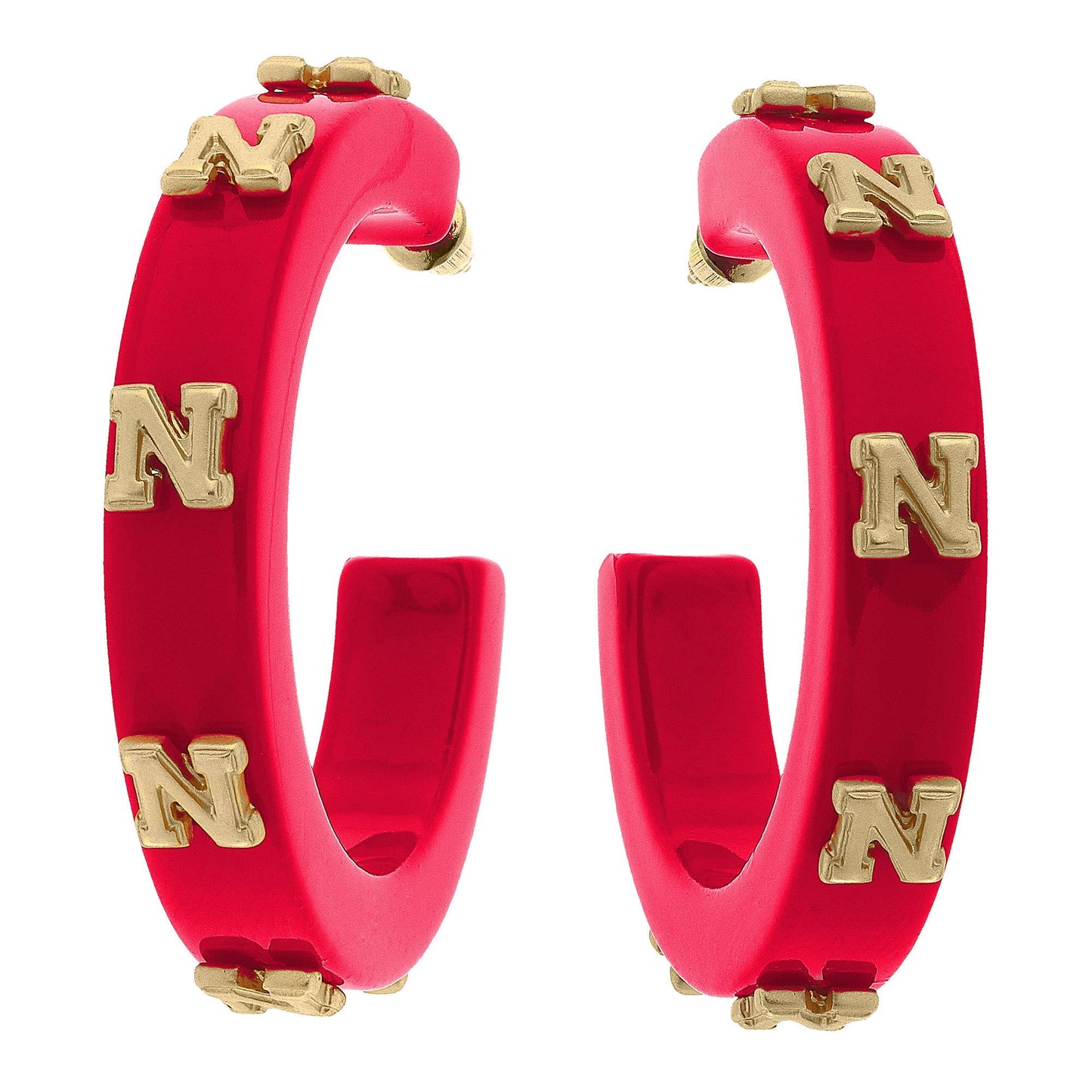 Nebraska Cornhuskers Resin Logo Hoop Earrings