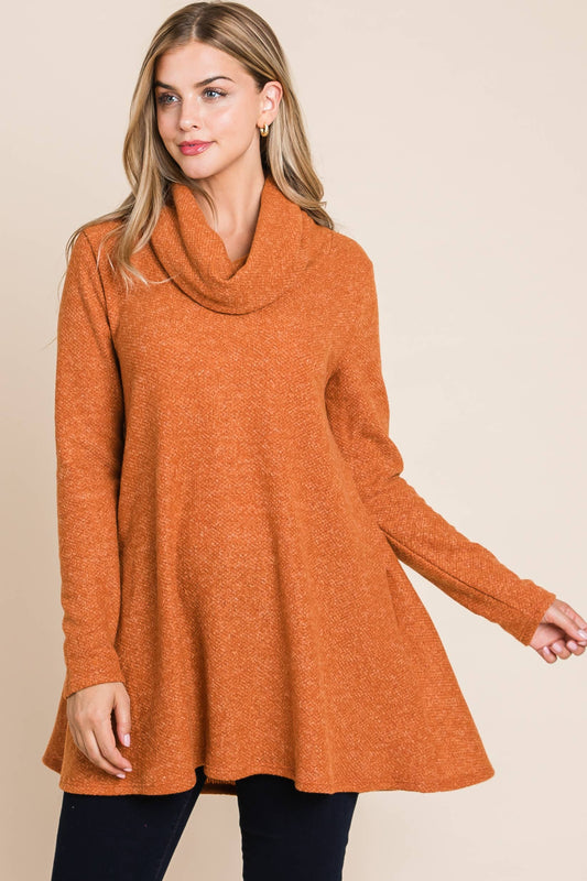 COWL NECK KNIT TUNIC