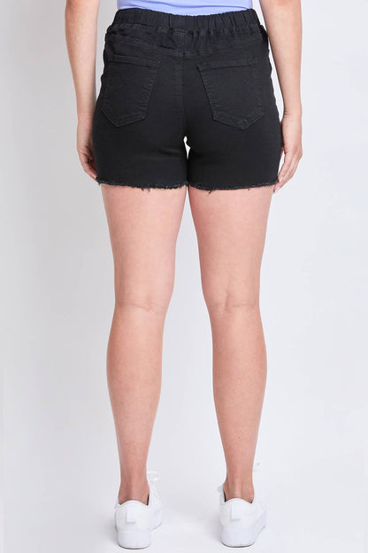 Black Frayed Hem Jogger Shorts