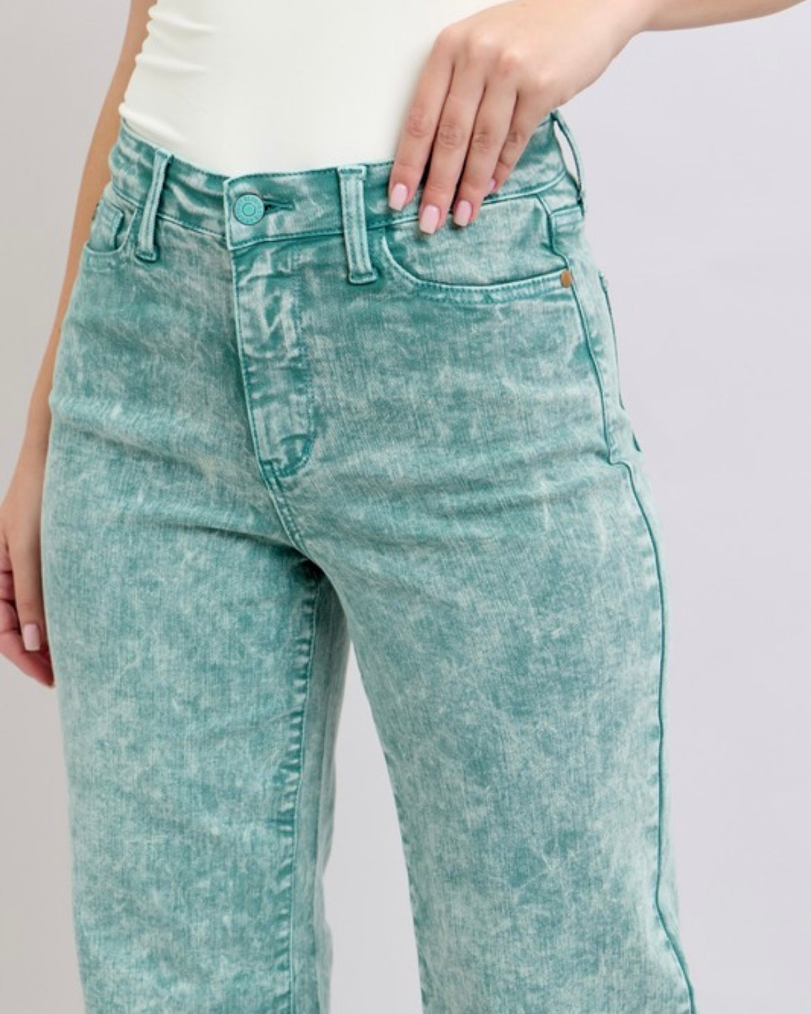 Judy Blue HW Dyed Raw Hem Dad Jean