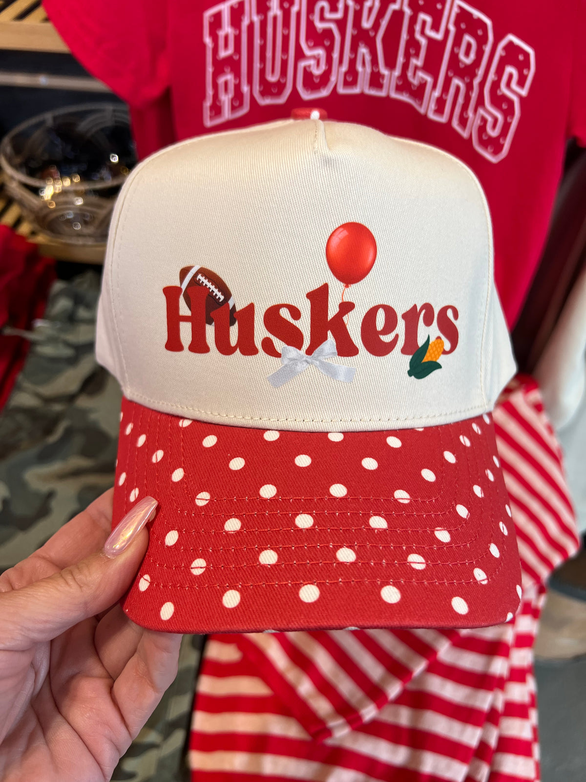 Husker Polka Dot Trucker Hat
