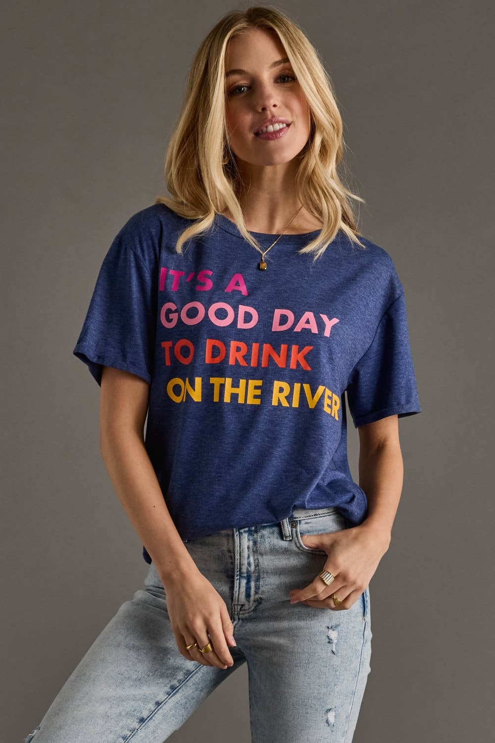Navy Drink On The River Tee