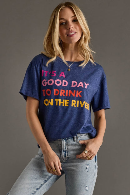 Navy Drink On The River Tee