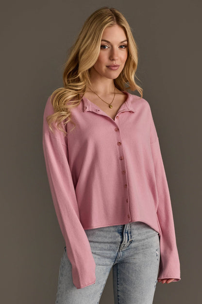 Pink Button Up Cardigan