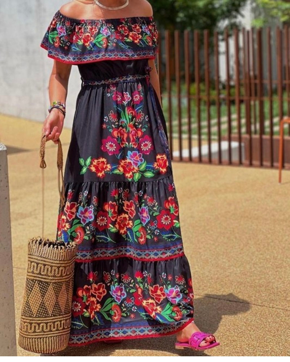 Floral Off Shoulder Maxi Dress