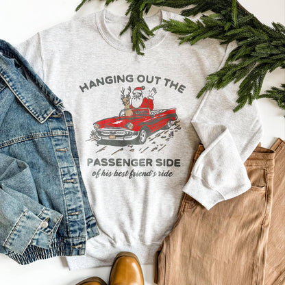 Passenger Side Santa & Rudolph Sweatshirt