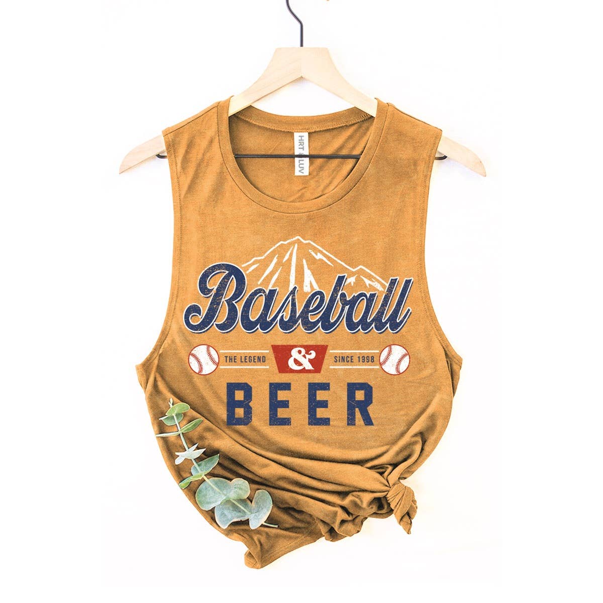 Baseball & Beer Tank (Mustard)