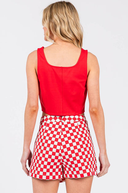 Gameday Corset Seam Detail Tank