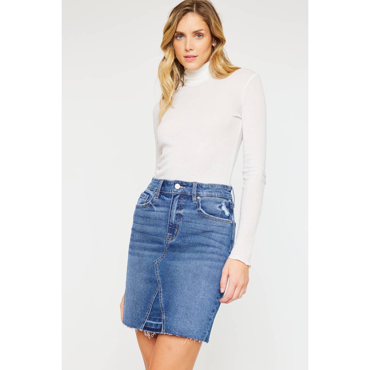 Stretch Denim Skirt