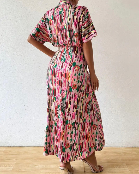 Multi Color Ruched Maxi Dress