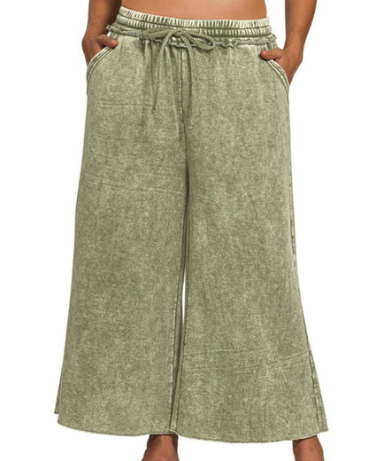 Acid Wash Cropped Sweatpants