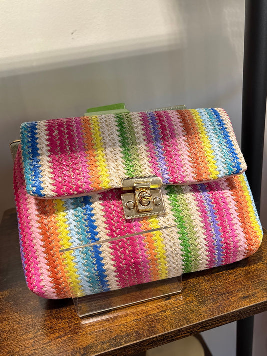 Bright Striped Clutch