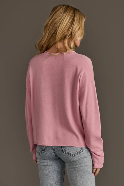 Pink Button Up Cardigan
