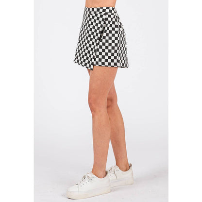 GAME DAY CHECKERED WRAP FRONT SKORT