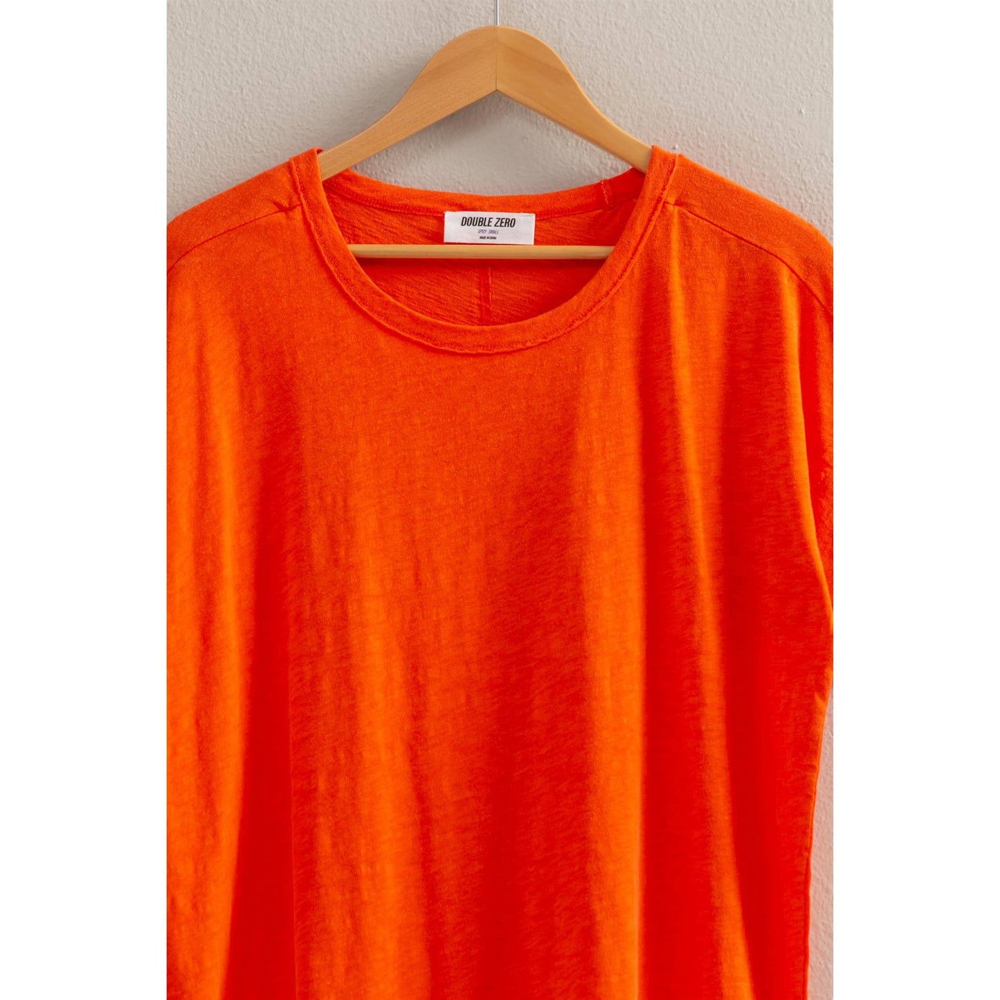 Short Sleeve Relaxed Basic Washed Tee: TOMATO