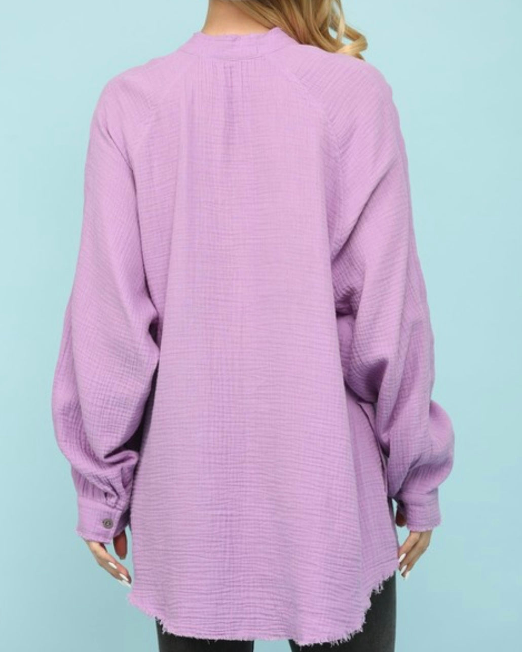 Gauze Button Down Pocket Top