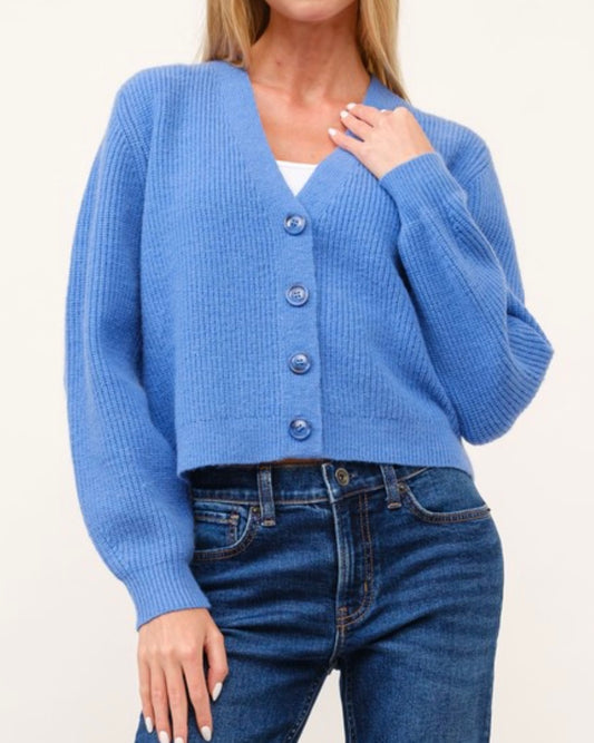 Ribbed V-Neck Cardigan