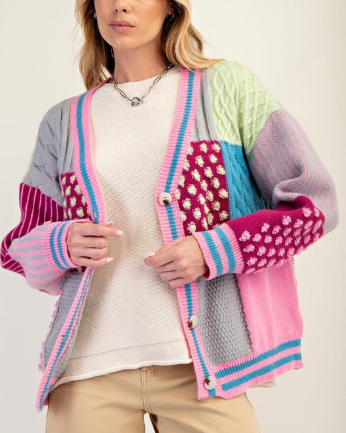 Color Blocked Cardigan