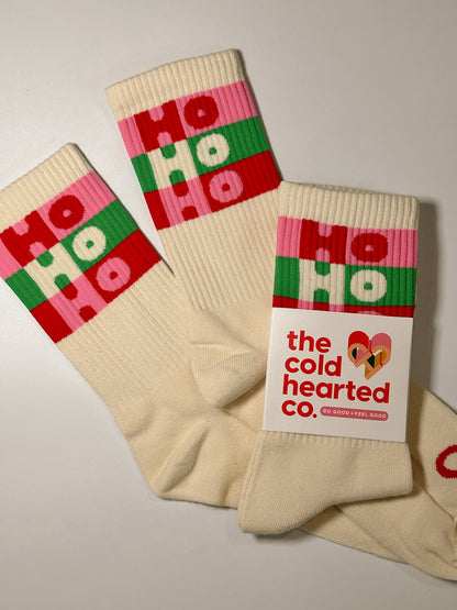 Funny Ho Ho Ho Christmas Crew Socks
