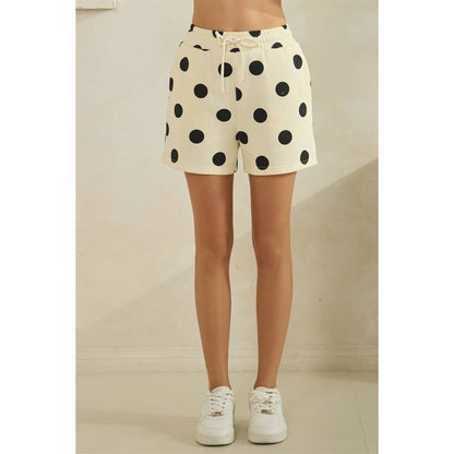 Polka Dot Sweatshorts: Navy