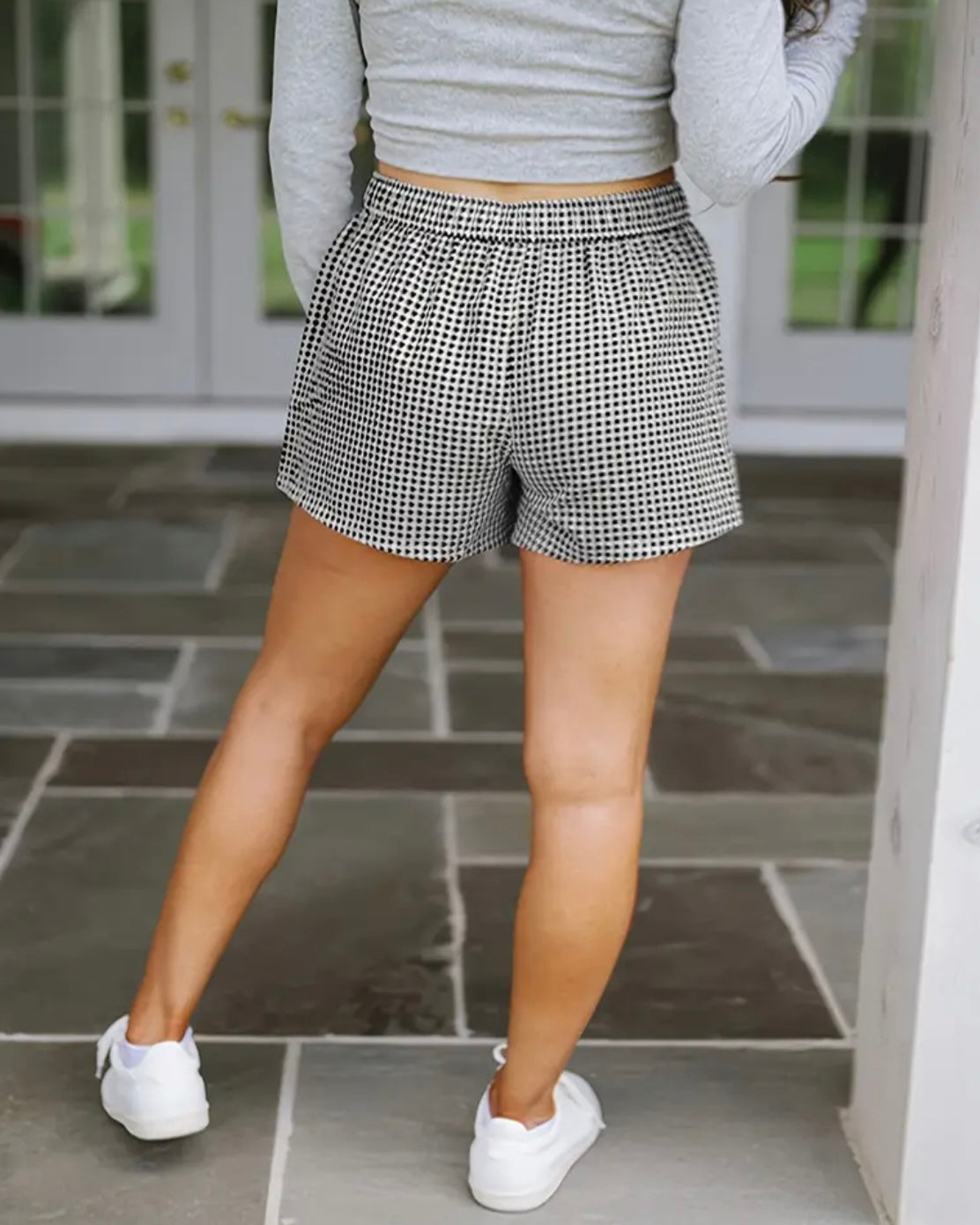 Black Gingham Shorts