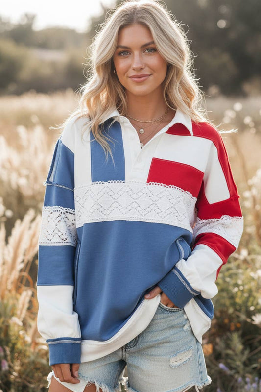 Americana Long Sleeve Polo